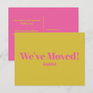 Modern We've Moved New Home Moving   Yellow Postcard