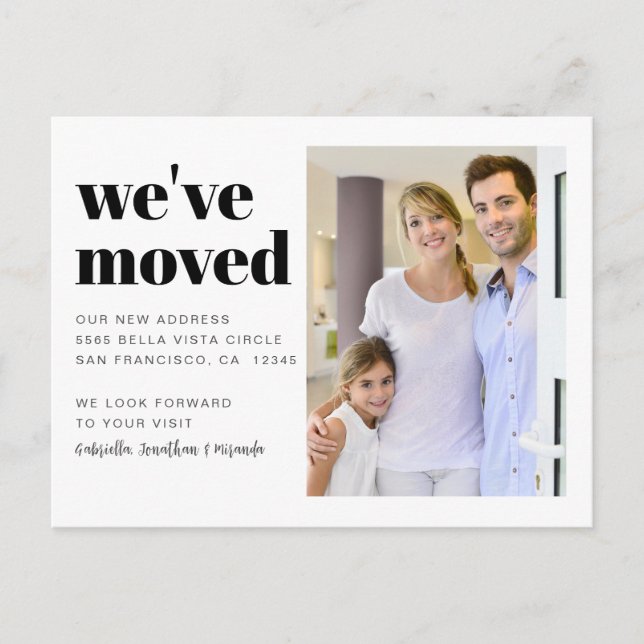 Modern Weve Moved Photo Moving  Announcement Postcard (Front)