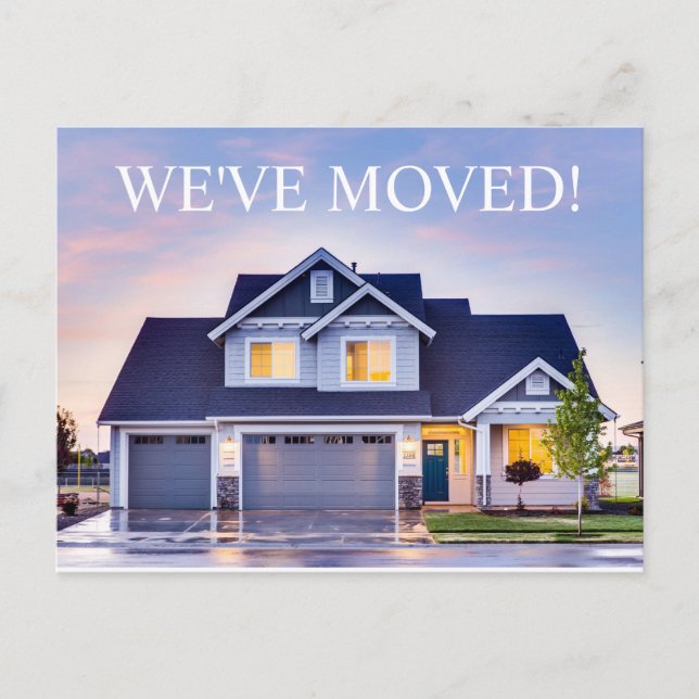 Modern We've Moved Script New Change of Address Announcement Postcard (Front)
