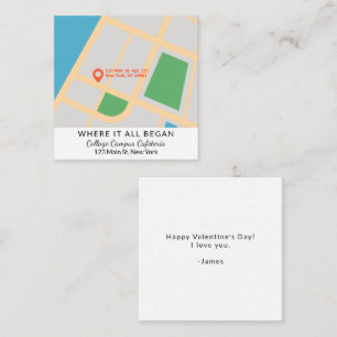 Modern Where It All Began Map Valentine's Day Card