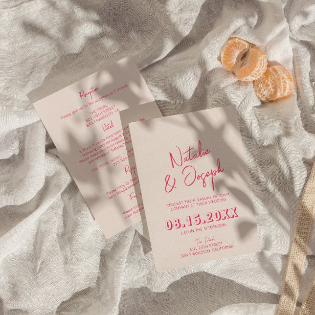 Modern Whimsical Bright Retro All In One Wedding Invitation (Creator Uploaded)