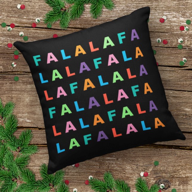 Modern Whimsical Colourful FA LA LA LA  Pattern Outdoor Pillow (Creator Uploaded)