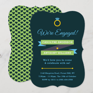 Modern Whimsical Engagement Party Invitations