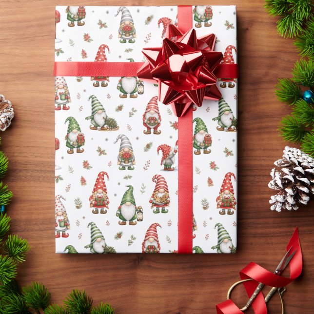 Modern Whimsical Gnomes for the Holidays Gift Wrap (Creator Uploaded)