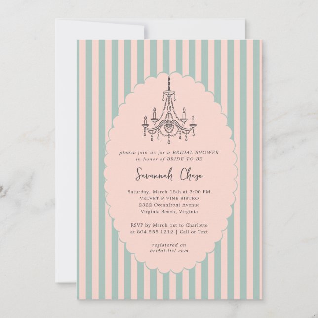 Modern Whimsical Hand Drawn Bridal Shower  Invitation (Front)