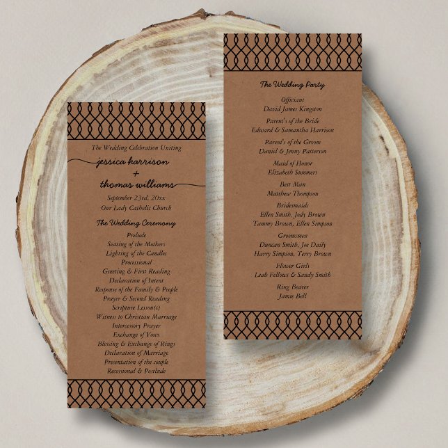 Modern Whimsical Kraft Wedding Program (Creator Uploaded)