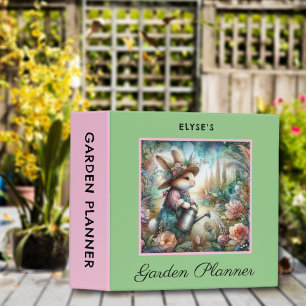 Modern Whimsical Peach Cute Personalized Gardeners Binder