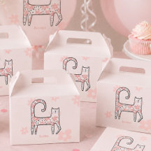 Modern Whimsical Pink Cat Purrfect Birthday Party