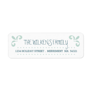 Modern Whimsy Brush Swirl Address Label