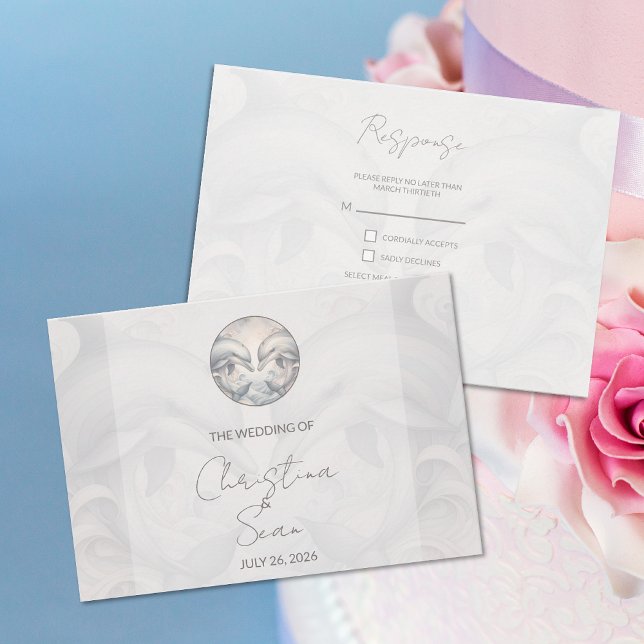 Modern Whimsy Dolphin Wedding RSVP Response Card (Creator Uploaded)
