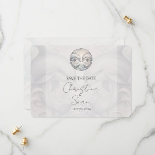 Modern Whimsy Dolphin Wedding Save The Date Card