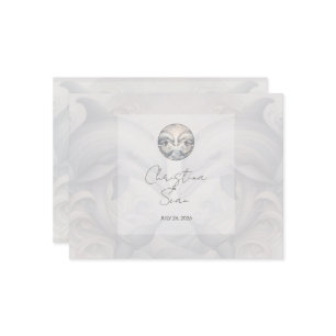 Modern Whimsy Dolphins Wedding QR Code Enclosure C