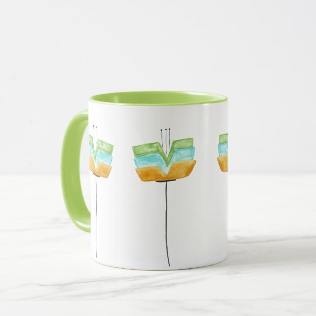 Modern Whimsy Flowers Mug (Front Left)