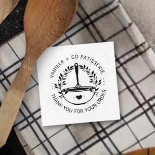 Modern Whisk Bakery Business Customer Thank you  Square Business Card