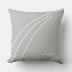 Modern White Abstract Wavy Lines on Grey Throw Pillow