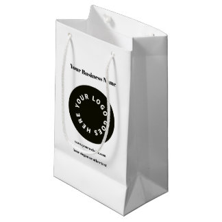 Modern White Add Your Logo Small Gift Bag