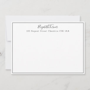 Modern White and Black Border   Note Card