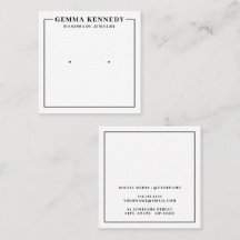 Modern White and Black Earring Display Card