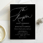 Modern White and Black Simple Wedding Reception Invitation<br><div class="desc">Modern White and Black Simple Wedding Reception Invitation for a modern wedding formal or informal. With white impressive modern calligraphy.</div>
