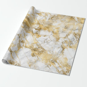 Modern White and Gold Marble Pattern Wrapping Paper