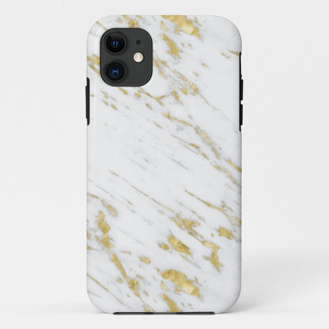 Modern White And Gold Marble Stone Case-Mate iPhone Case (Back)