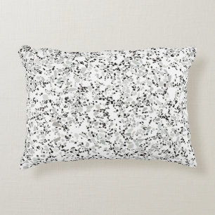 Modern White and Grey Terrazzo Pattern Accent Pillow