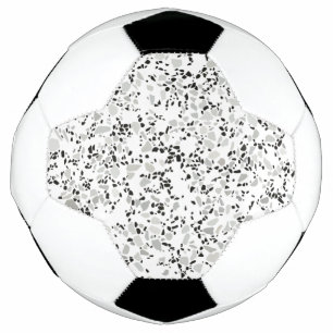 Modern White and Grey Terrazzo Pattern Soccer Ball