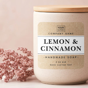 Modern white and Kraft paper look product labels