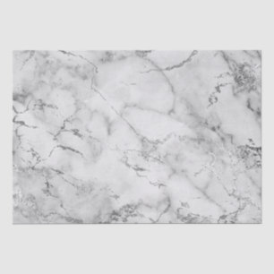 Modern White and Silver Marble Pattern Tissue Paper