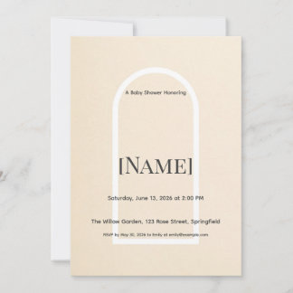 Modern White Arch Baby Shower Invitation, Editable Invitation