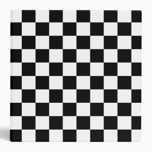 Modern White Black Box Pattern 3 Ring Binder