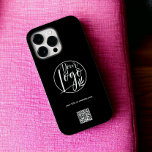 Modern white black business corporate logo qr code Case-Mate iPhone 14 pro max case<br><div class="desc">Modern white on black business corporate logo qr code. A simple and efficient way to advertise your company.</div>