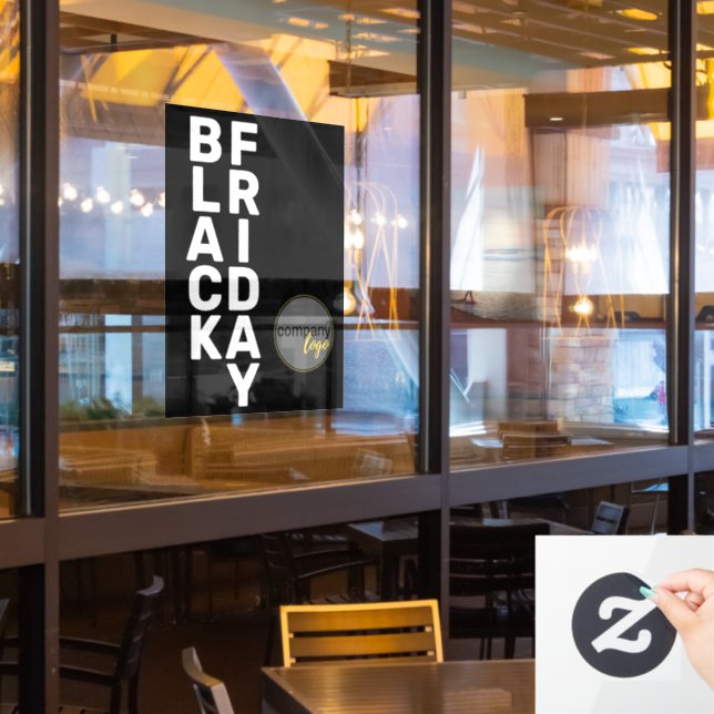 MODERN WHITE BLACK FRIDAY BUSINESS LOGO DISPLAY WINDOW CLING (Restaurant Window)