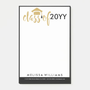 Modern White Black & Gold Glitter Class Of 2016 Post-it Notes