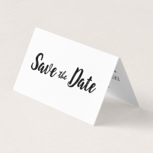 Modern White & Black Photo Save The Date Card