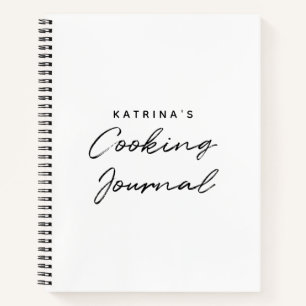Modern White Black Simple Cooking Journal