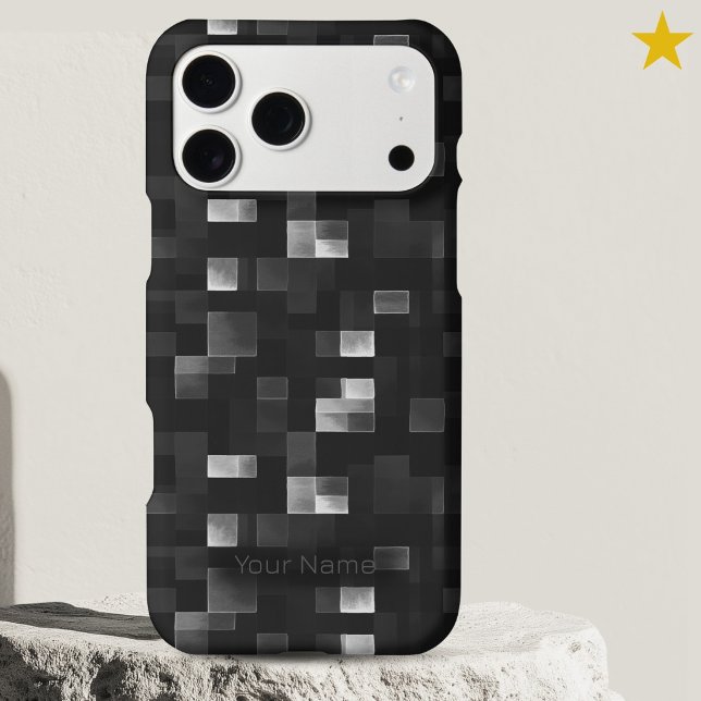 Modern White Black Watercolor Pixels Custom Name (Creator Uploaded)