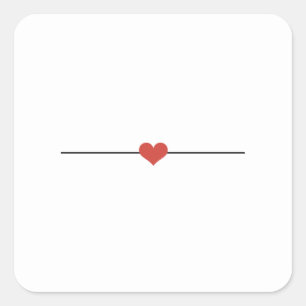 Modern white blank heart square sticker