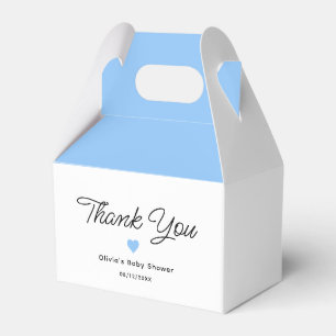 Modern White Blue Boy's Baby Shower Favor Box