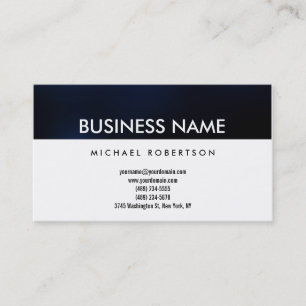 Modern White Blue Clean Business Card