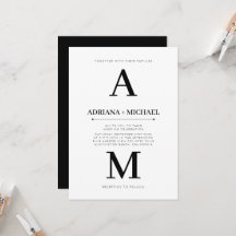 Modern White Bold Black Typography Wedding