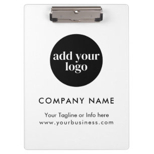 Modern White Business Custom Company Logo  Clipboard