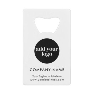 Modern White Business Custom Company Logo  Credit Card Bottle Opener
