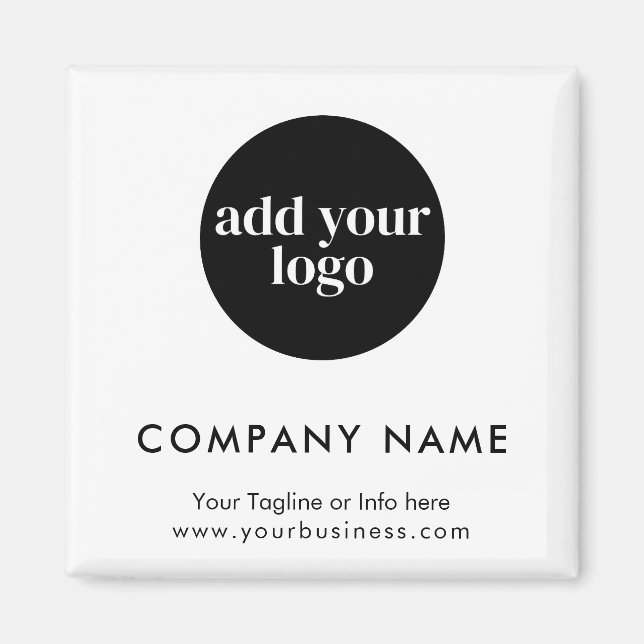 Modern White Business Custom Company Logo  Magnet (Front)