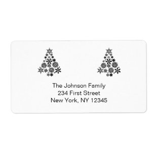 Modern white Christmas return address labels
