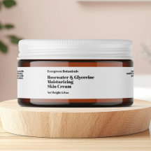 Modern white cosmetics jar label 1 x 7.25