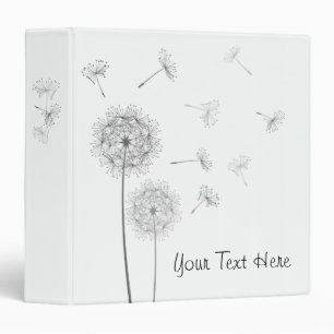 Modern White Dandelions Binder