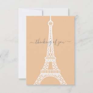 Modern White Eiffel Tower Thinking of You Card