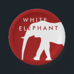 Modern White Elephant Holiday Party Paper Plate<br><div class="desc">By Redefined Designs</div>