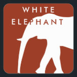 Modern White Elephant | Holiday Square Sticker<br><div class="desc">Who doesn't love the fun and laughter associated with a White Elephant party?</div>